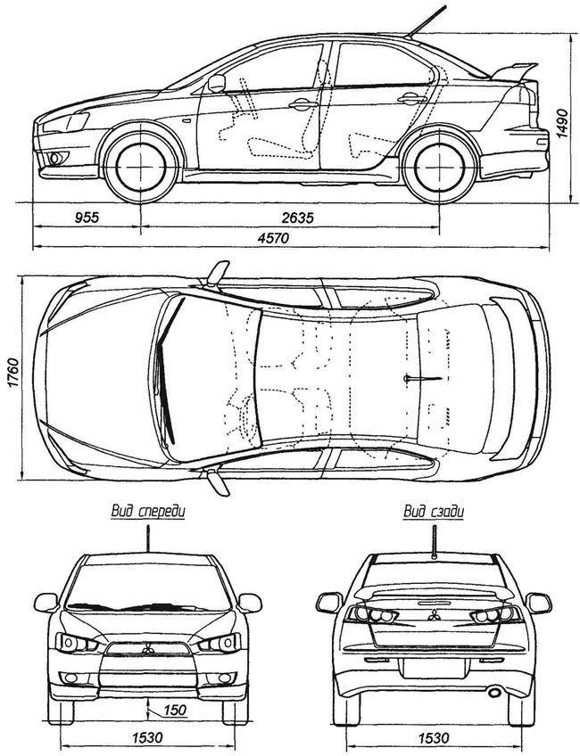 Mitsubishi lancer чертеж