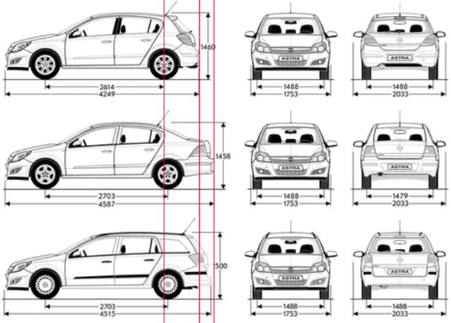 Opel astra gtc чертеж - 95 фото